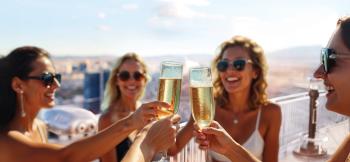 Women toasting with champagne